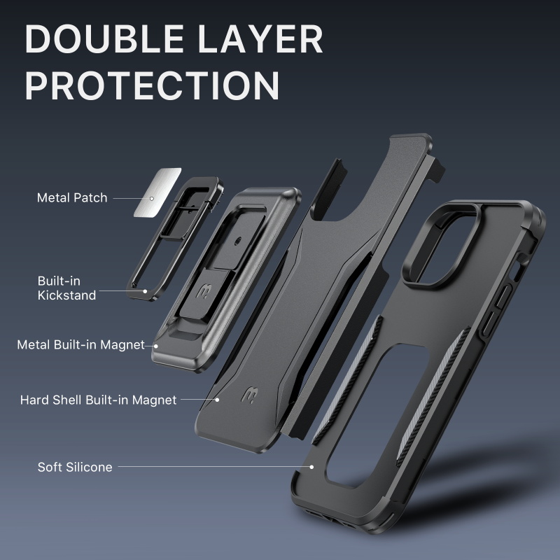 ESTUCHE MYBAT PRO STEALTH MAGSAFE NEGRO IPHONE 14 PRO MAX