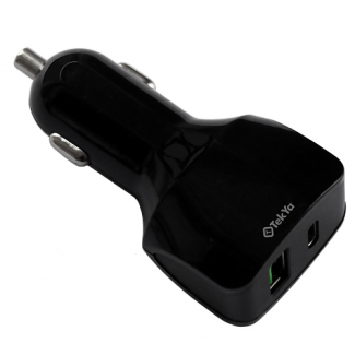 CARGADOR DE CARRO DUAL TIPO C Y USB 38W TEKYA